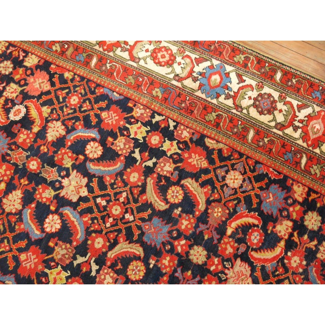 Brick Red Vintage Persian Gallery Malayer Rug in Saturated Colors For Sale - Image 8 of 18
