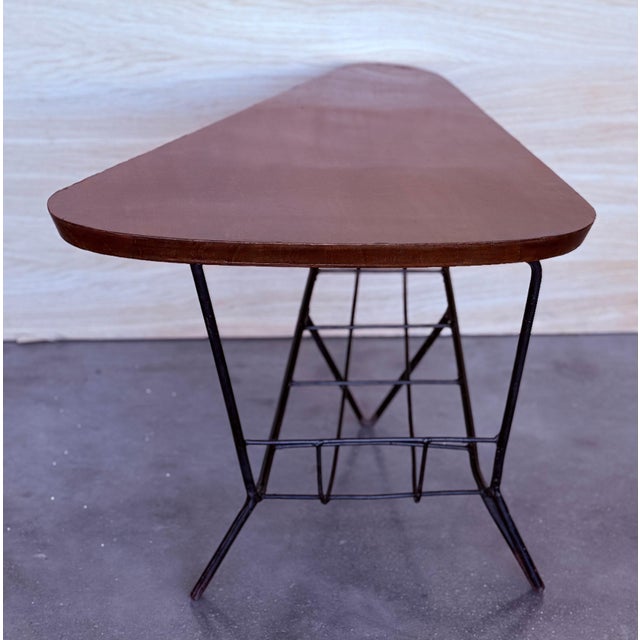 Very rare original 1960s magazine rack living room table in teak and metal with low magazine rack. Good condition, as...