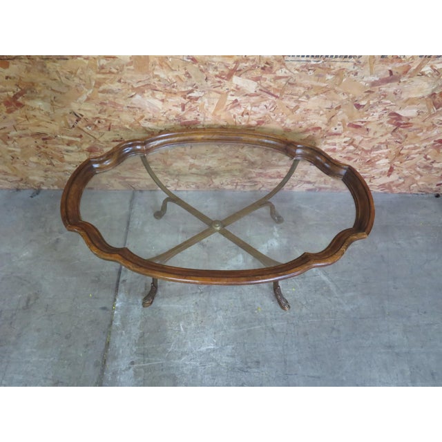 Jansen Style Oak Iron Coffee Table Chairish