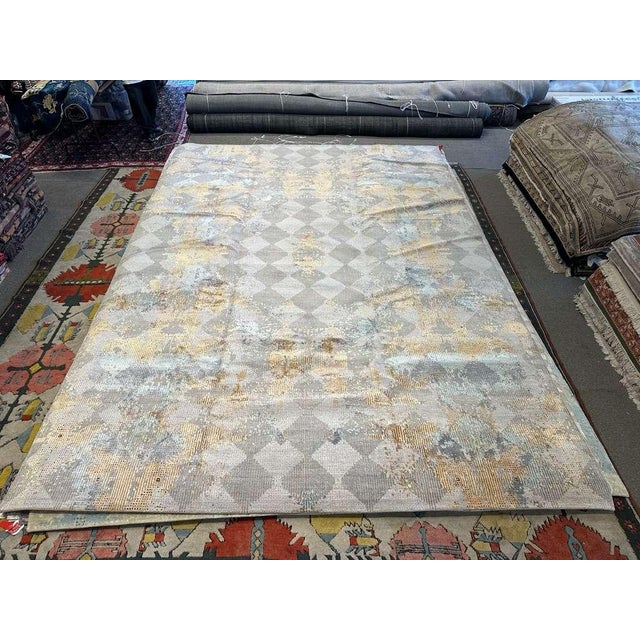 2010s Large Abstract Wool Rug, Handmade in Nepal, 10x14 For Sale - Image 5 of 5