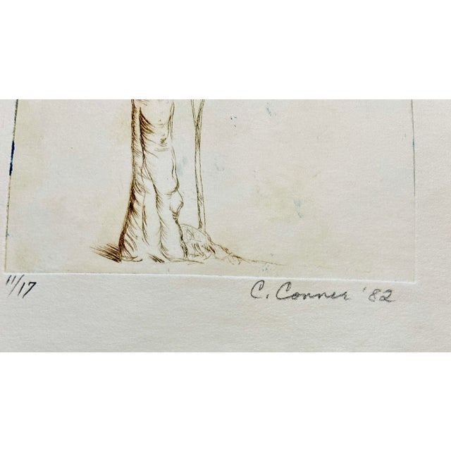1980s 1982 Original Hand Printed Etching “Sketch of a Tree” For Sale - Image 5 of 5