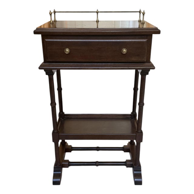 Mid 20th Century Ethan Allen Georgian Court Solid Cherry Telephone Table For Sale