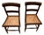 Antique Pair Hitchcock Chairs Black With Faded Greek Key Painting on Top of Chair Backs Cane Seats For Sale