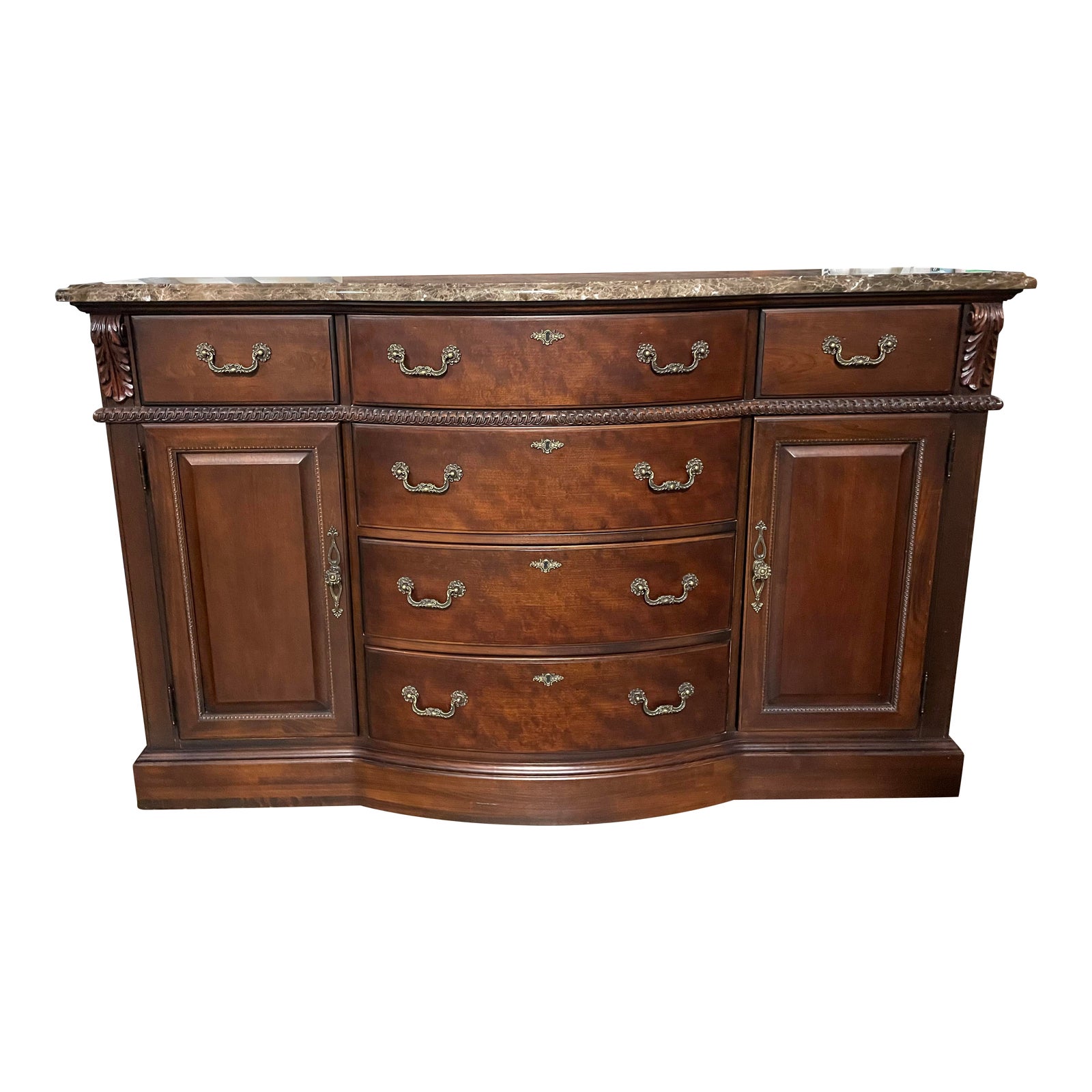 Thomasville River Roads Buffet With Brown Granite Top Chairish