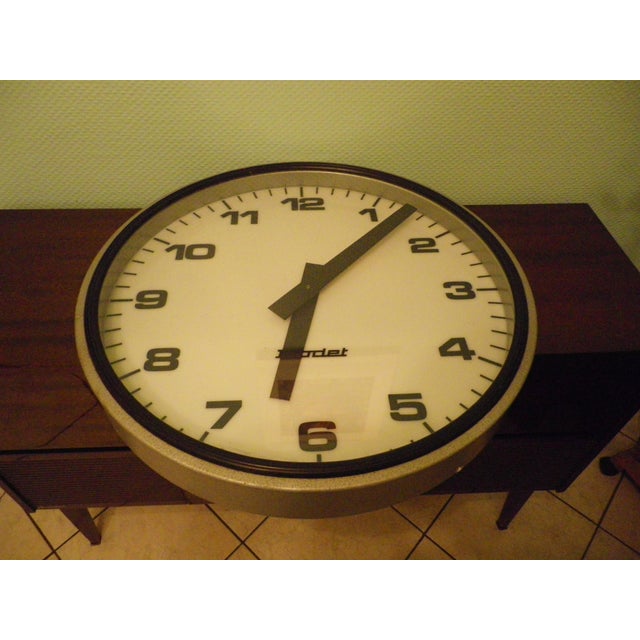 Large Model Bodet Station Clock in Steel Frame, 1970s For Sale - Image 4 of 13