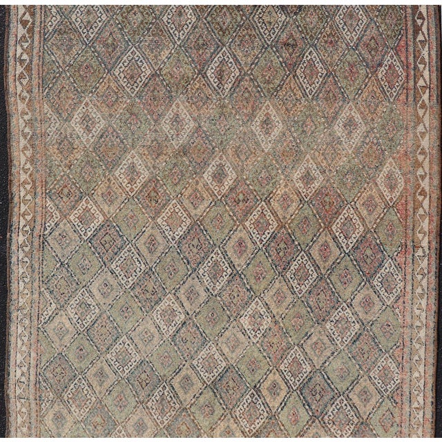 Antique Konya Oushak Rug With Soft Sage, Taupe, Sand, and Muted Rust Tones For Sale - Image 9 of 13