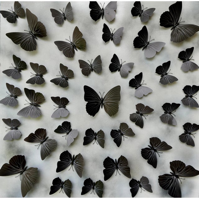 Sumit Mehndiratta, Butterfly Park 8, 2022, Mixed Media on Wood Panel For Sale