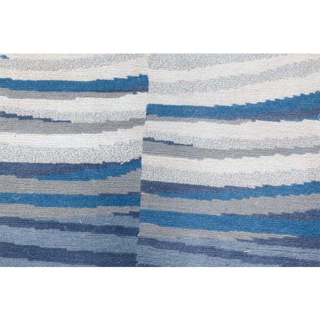 Modern Modern Abstract Wool Runner Hand-Knotted in Tibet by Doris Leslie Blau For Sale - Image 3 of 7