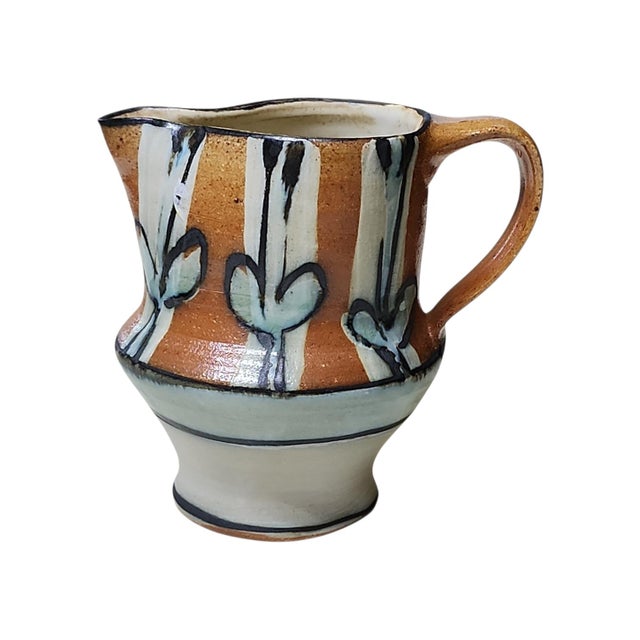 Art Deco Vintage Suze Lindsay Fork Mountain Pottery Pitcher For Sale - Image 3 of 6