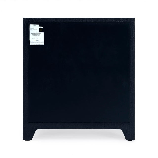 2020s Bar Harbor Raffia 3 Drawer Nightstand, Navy Blue For Sale - Image 5 of 8