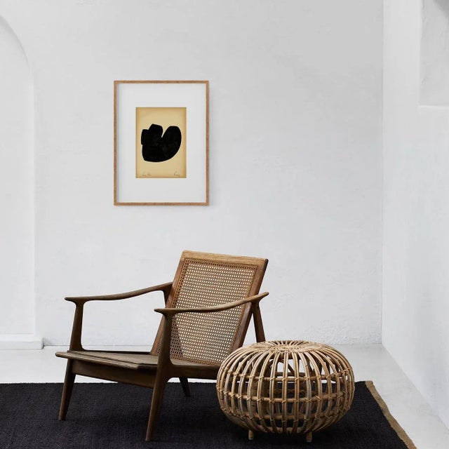 Contemporary "Forms" Contemporary Minimalist Gouache Drawing on Vintage Paper For Sale - Image 3 of 4