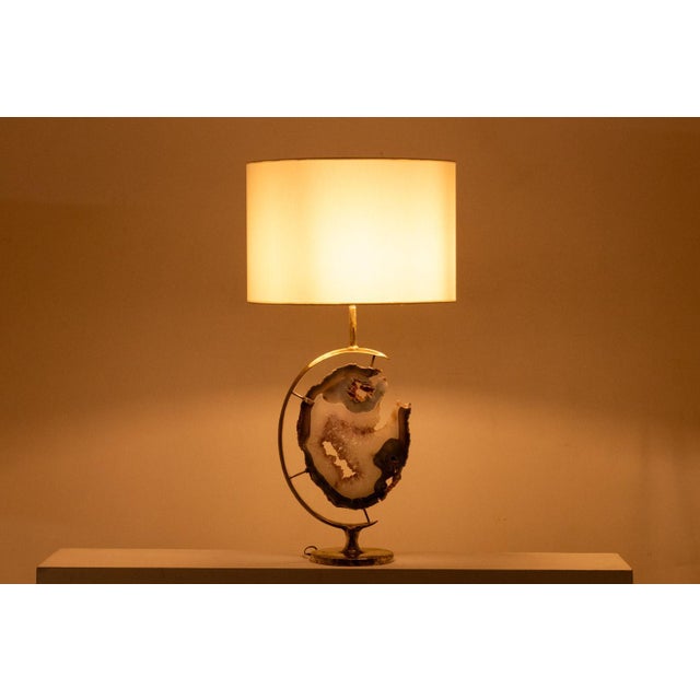 Bronze and Amethyst Lamp, 1970s For Sale - Image 4 of 14