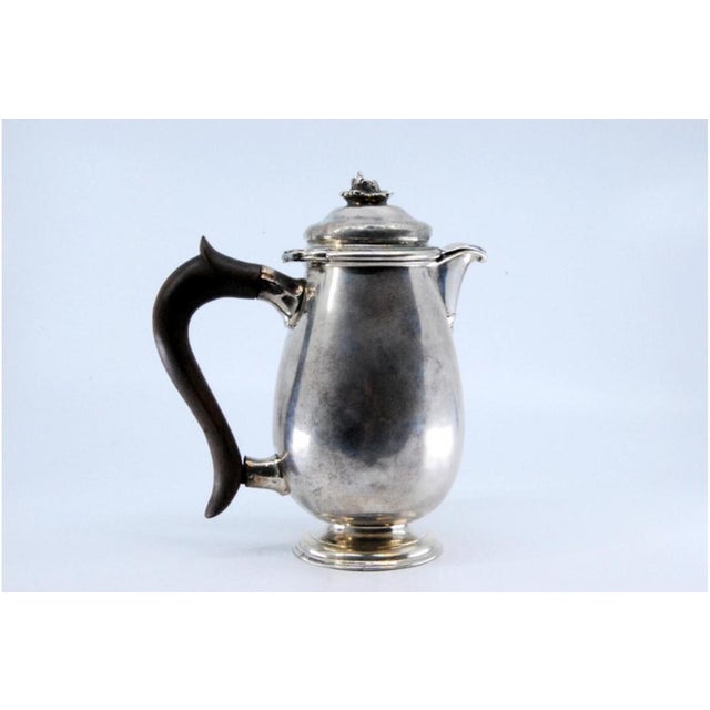 Plain Silver Coffee Pot with Chestnut Wood Handle For Sale - Image 10 of 11