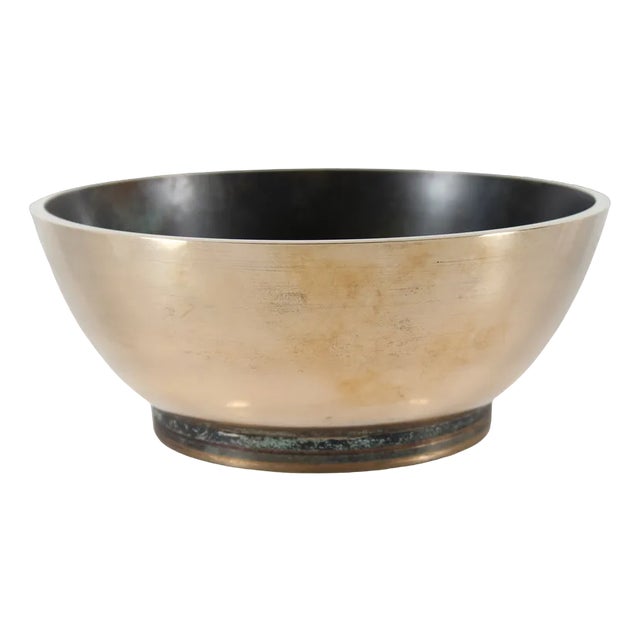 Art Deco Danish Bronze Bowl with Brown Patina in the style of Axel Salto and Tinos, 1950s For Sale