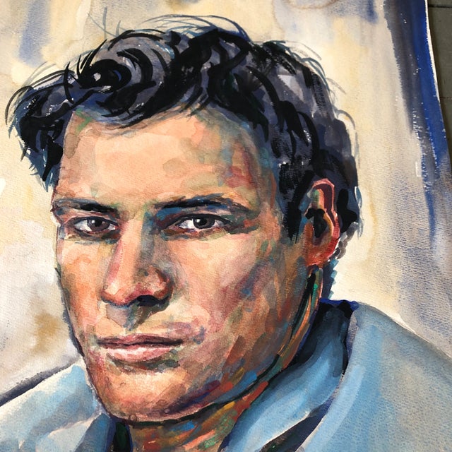 Original watercolor painting on paper unsigned 13.5 x 18.5 unframed