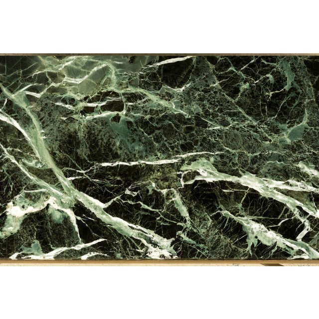 Mid-20th Century French Maison Jansen Style Brass and Green Marble Coffee Table For Sale In New York - Image 6 of 18