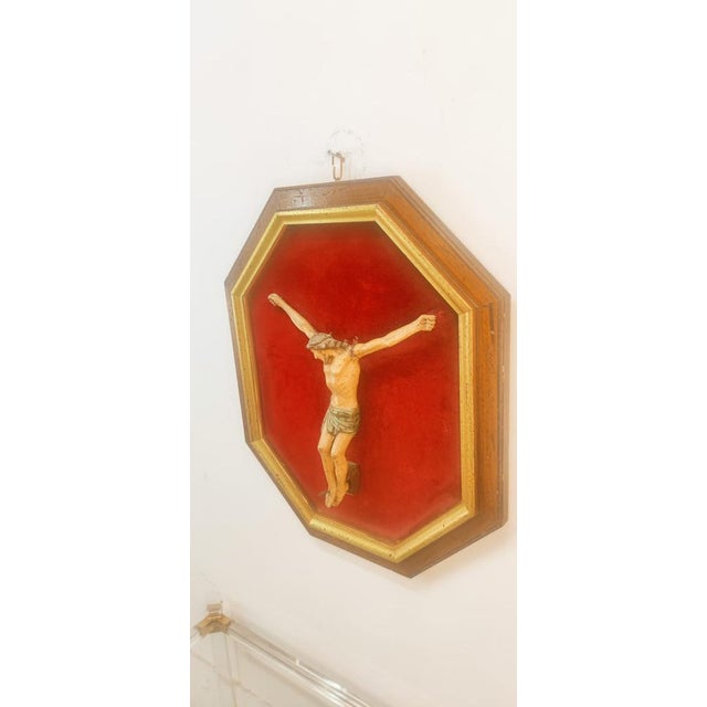 Mid-Century Modern Christ on Panel in Wood, 1800s For Sale - Image 3 of 14