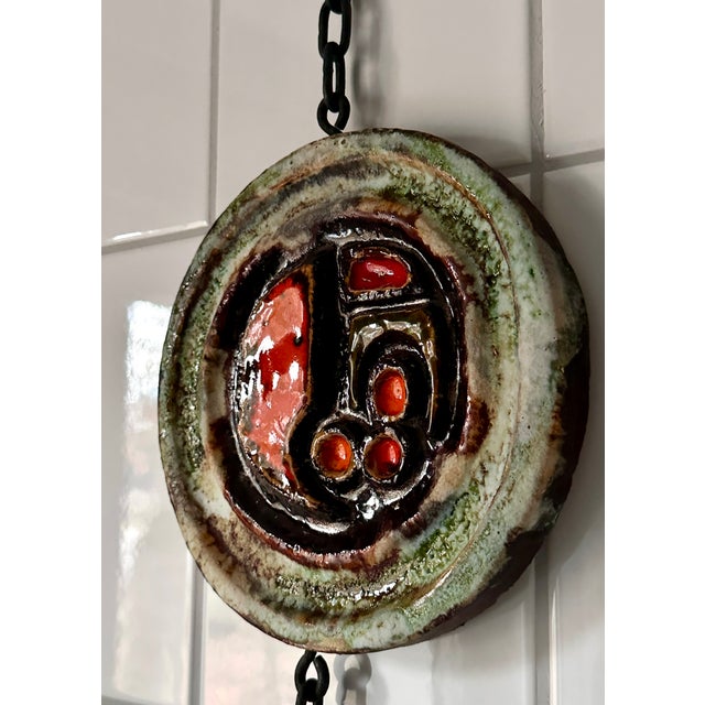 Brutalist Sculptural Glazed Ceramic Art Wall Relief from Ruscha, West Germany, 1960s For Sale - Image 4 of 18