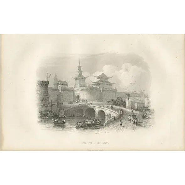 Mid 19th Century D'Urville, View of Beijing, 1853, Print For Sale - Image 5 of 5
