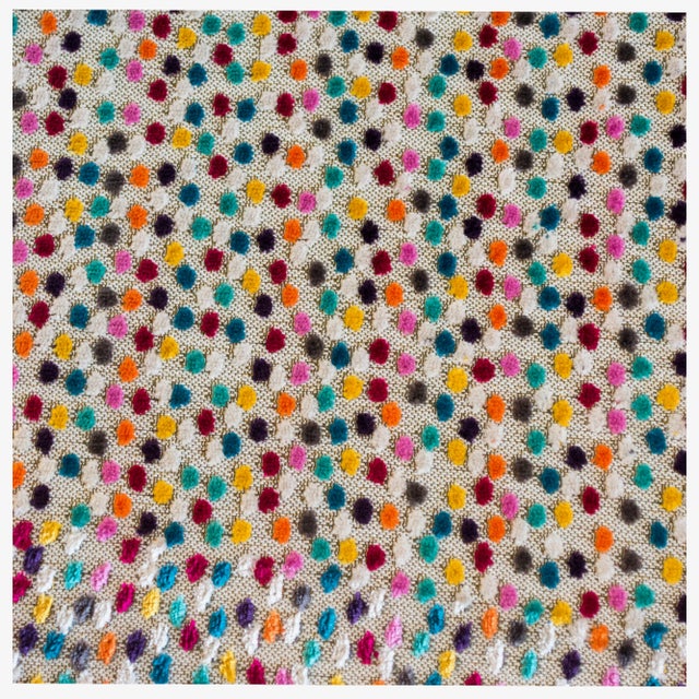 White Knoll Armless Saarinen Plastic-Back Side Chair in MultiColor Dots For Sale - Image 8 of 9