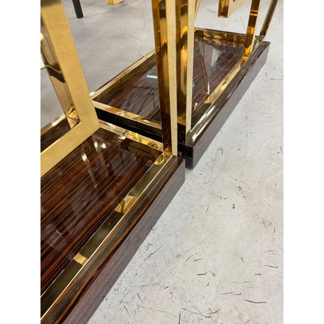 Custom Macassar Ebony and Brass Demi Lune Room Divider For Sale - Image 18 of 18
