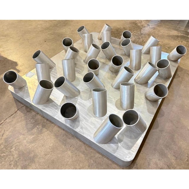 Silver "Swarm"— Abstract Aluminum Sculpture, Herbert Simon Estate, 1985 For Sale - Image 8 of 11