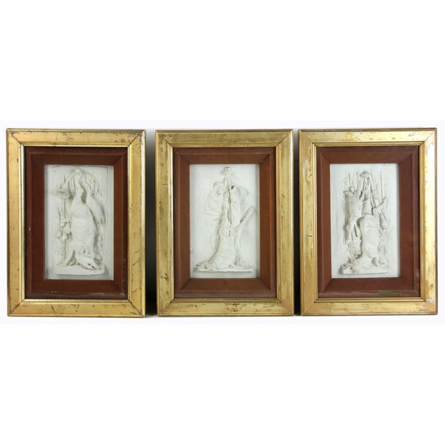Framed Plaster Reliefs of German Hunting Prey - Set of 3 For Sale - Image 12 of 18