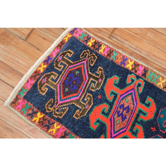 Colorful Mini Vintage Turkish Rug, 1'4 ''X 2'9'' For Sale - Image 4 of 6