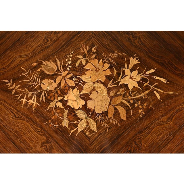 Wood Napoleon III Center Table in Veneer, Second Half of the 19th Century For Sale - Image 7 of 18