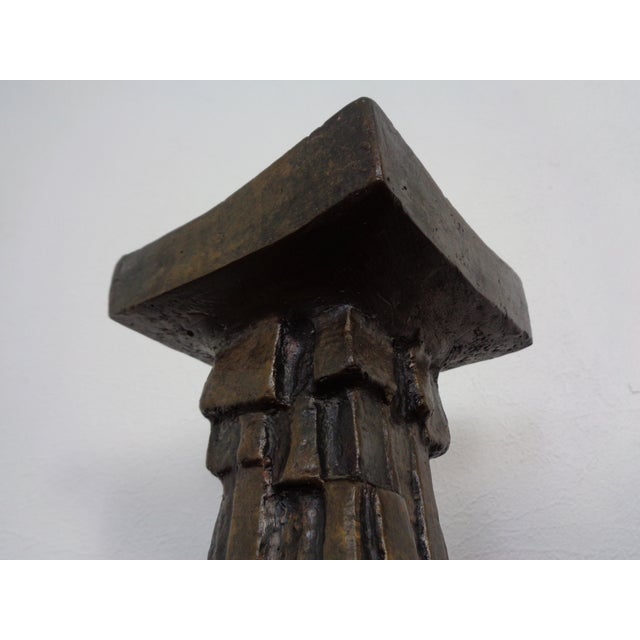 Large Brutalist Bronze Candleholder, 1960s, Set of 2 For Sale - Image 14 of 16