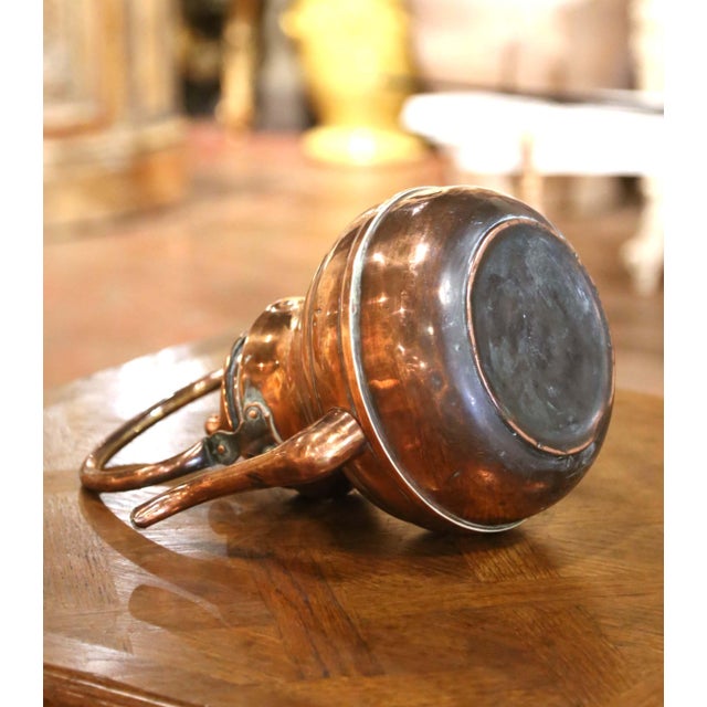 19th Century French Hand-Hammered Copper Tea Kettle With Swing Handle For Sale - Image 12 of 12
