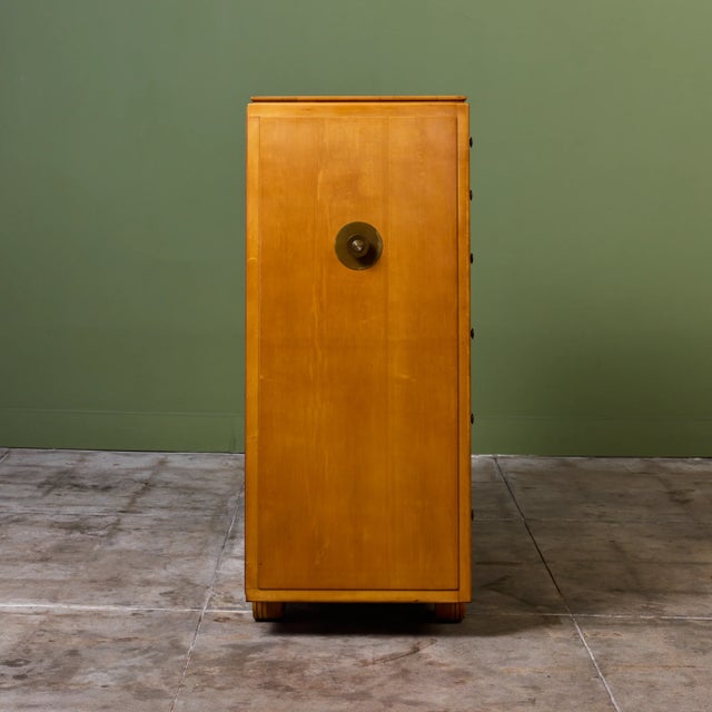 Brown Maple Highboy Dresser for Johnson Furniture For Sale - Image 8 of 15