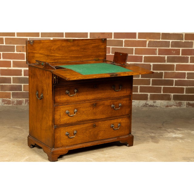 Wood English 19th Century Walnut Campaign Butler's Desk with Three Drawers For Sale - Image 7 of 12