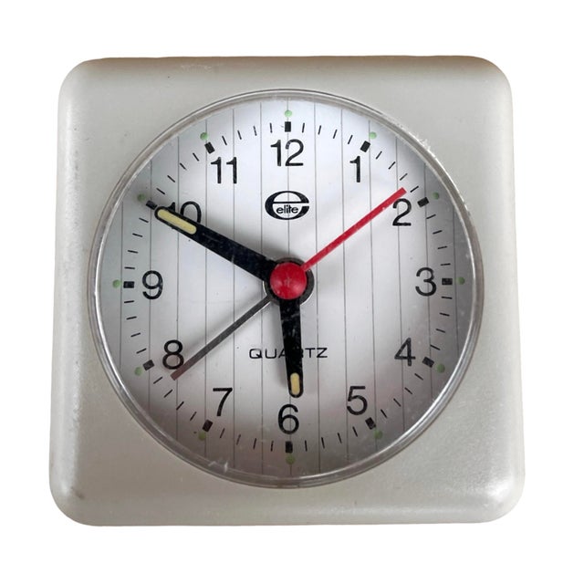 Small Gray, Electric Alarm Clock Elite Germany 1980s For Sale - Image 6 of 11