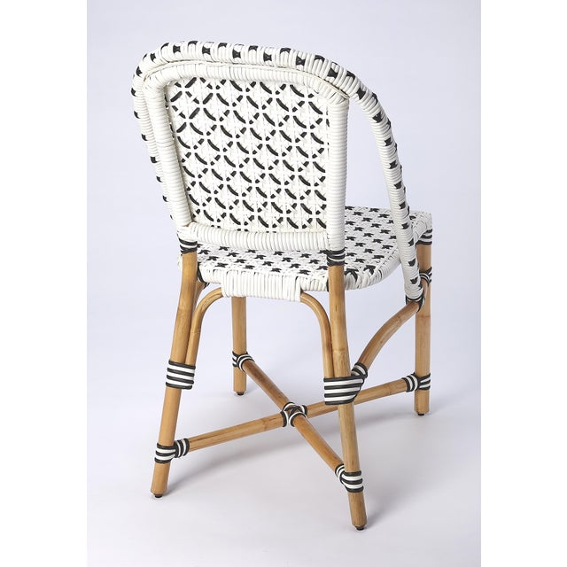 2020s Tenor 18.5 in. Seat Height Rattan Side Dining Chair with Back, Black For Sale - Image 5 of 11