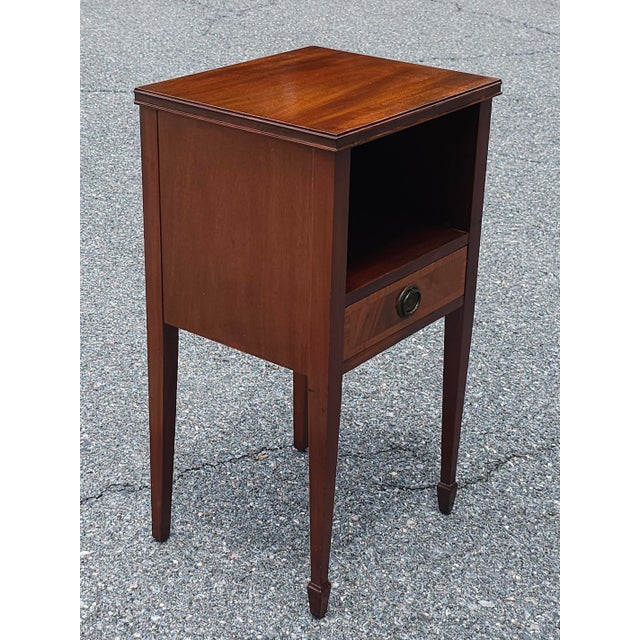 Georgian Style Mahogany Two-Tier Single Drawer BedSide Table For Sale - Image 9 of 12