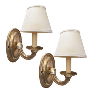 1990s Regency Style Paul Ferrante White Gold Giktwood Sconces - a Pair For Sale