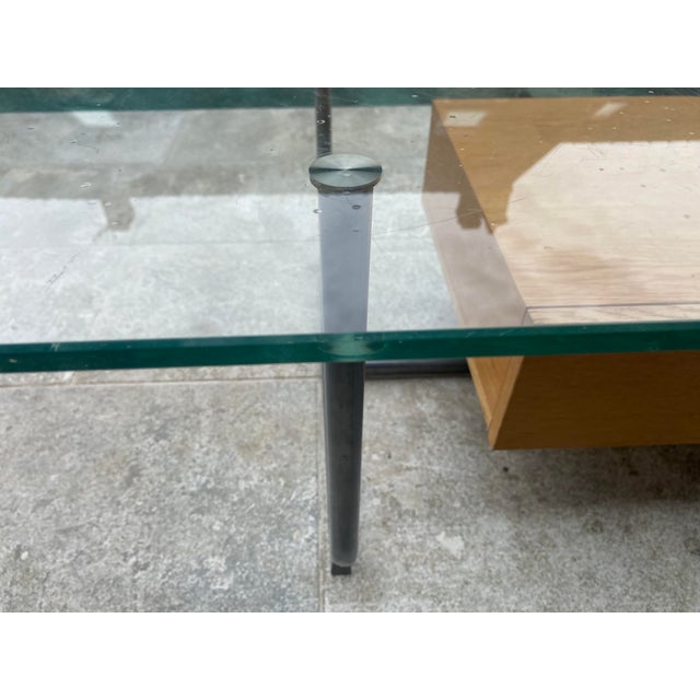 Tubular Glass and Wood Coffee Table with Drawer from Ikea, 1990s For Sale - Image 9 of 18