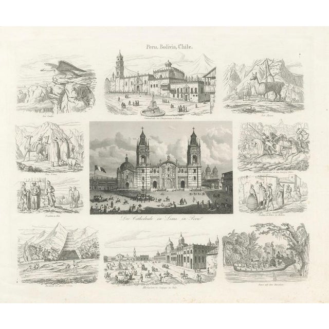Antique Print of Peru, Bolivia and Chile Lima Cathedral and Views, 1855 For Sale - Image 9 of 9