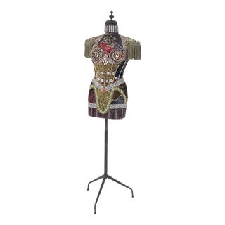 Susanna Hardage, Mannequin with Textile Assemblage, Coins and Costume Jewellery, 1980s, Mixed Media Sculpture For Sale