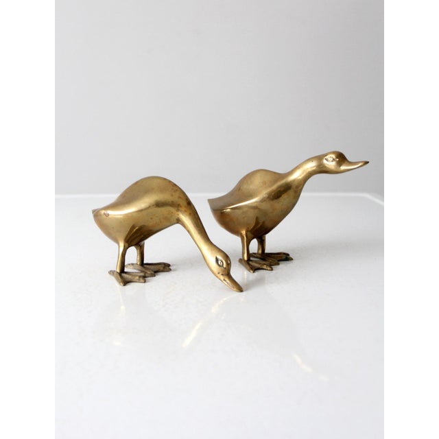 Brass Mid Century Brass Bird Pair For Sale - Image 8 of 12