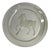 Clear Glass Back Relief Carved Horse Round Display Disc For Sale