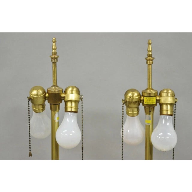 Mid 20th Century Vintage Marbro Chinoiserie Salmon Coral Pink Porcelain Table Lamps - A Pair For Sale - Image 5 of 12