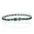 Not Yet Made - Made To Order Regal 12 Ct Emerald & Diamond Line Tennis Bracelet in 925 Sterling Silver, 7 Inch For Sale - Image 5 of 14