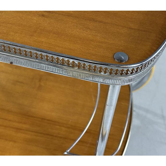 Brown Serving Trolley in the style of Maison Jansen, France, 1960s For Sale - Image 8 of 9