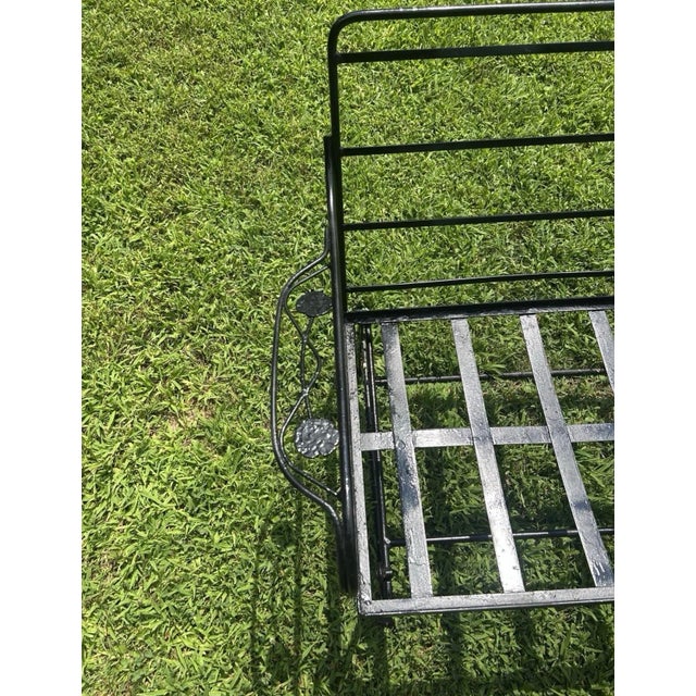 Beautiful Vintage Wrought Iron MCM Conversation Set Glider, 2 Chairs & Table For Sale - Image 4 of 7