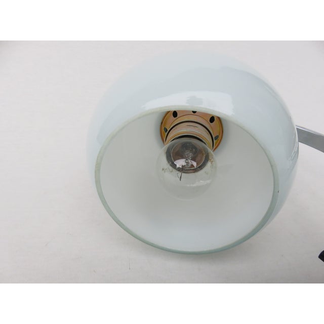 Small Vintage Art Deco Chrome-Plated Table Lamp with a White Glass Diffuser For Sale - Image 10 of 14