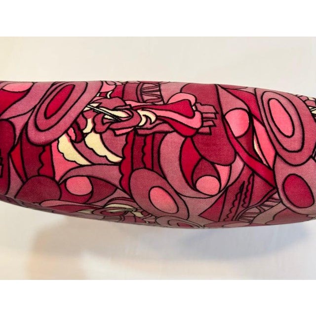 Vintage Pink Psychedelic Velvet Pillow in the Style of Pucci For Sale - Image 10 of 12