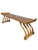 1960s Figured Wood Grain and Brass-Trimmed, Curved Leg Bench, Seat, Low Dining Zataku Table/Kotatsu, For Sale - Image 11 of 17