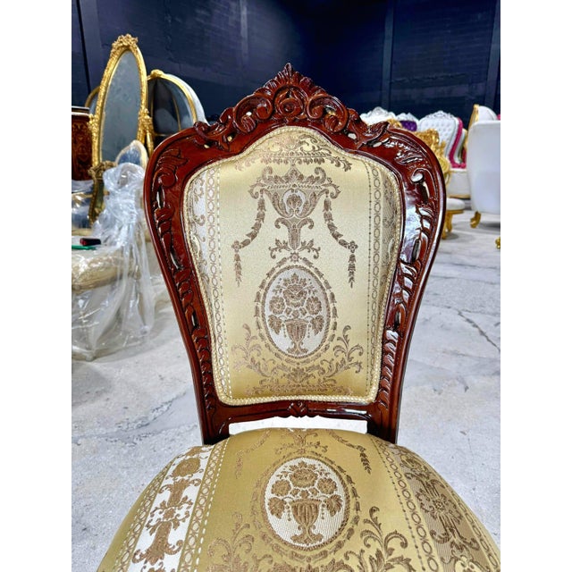 Gold French Rococo Copper Accent Chair With Gold Leaf Details For Sale - Image 8 of 8